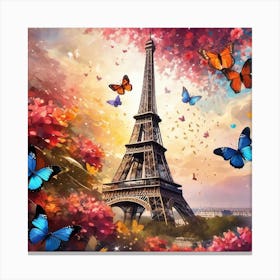 Paris With Butterflies 169 Canvas Print