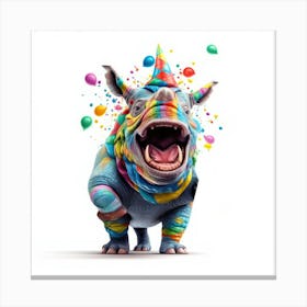 Birthday Rhino Canvas Print