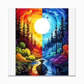 Sunset In The Forest Canvas Print