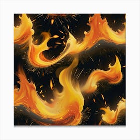 Seamless Pattern Of Fire 1 Canvas Print