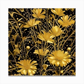 Golden Floral Canvas Print