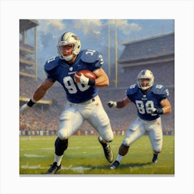 Charging Forward Football Star in Action Canvas Print