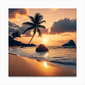 Sunset On The Beach 2 Canvas Print