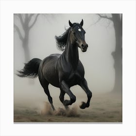 Black Arabian Horse Canvas Print