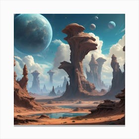 Alien Landscape art print Canvas Print