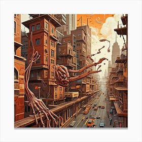 Abstract Steampunk Cubism Style Canvas Print