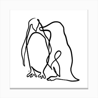 The Penguins Square Canvas Print