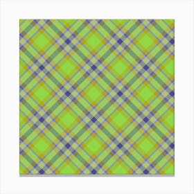 Green Plaid Fabric Canvas Print