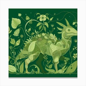 Green Dinosaur Canvas Print