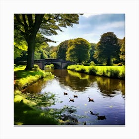 Ducks In The Park 1 Canvas Print