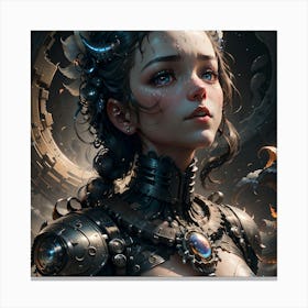 Girl In Armor Canvas Print