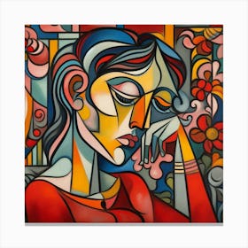 Woman In Red Canvas Print