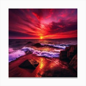 Sunset Over The Ocean 150 Canvas Print