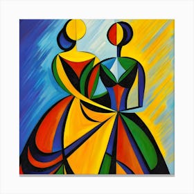 Two Women In Dresses Canvas Print