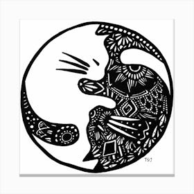 Yin Yang Kitty Canvas Print