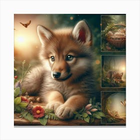 Luno the wolf cub 9 Canvas Print