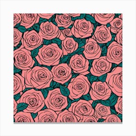 Roses Seamless Pattern 6 Canvas Print