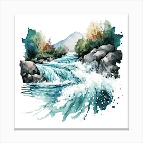 Watercolor River 1 Canvas Print