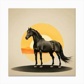 Horse At Sunset Canvas Print