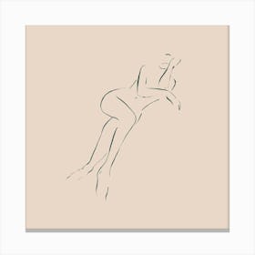 Nude drawing of a woman posing Canvas Print