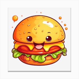 Cartoon Burger Canvas Print