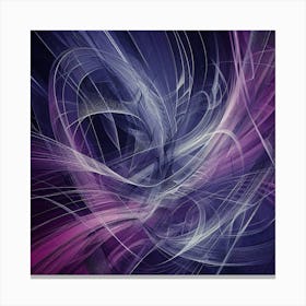 Abstract Purple And White Abstract Art Canvas Print