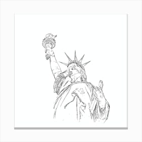 Statue Of Liberty Pencil Sketch Canvas Print