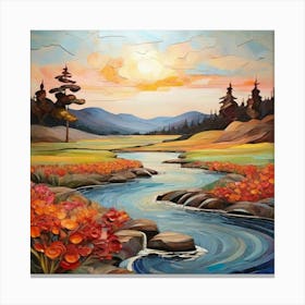 Sunset River Canvas Print