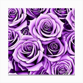 Purple Roses Seamless Pattern 1 Canvas Print