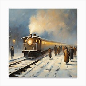 Train In The Snow 1 Canvas Print