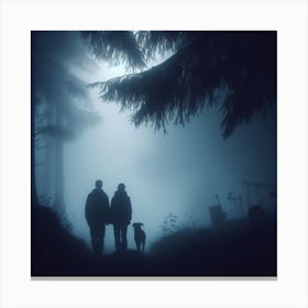 Couple Walking In The Woods Canvas Print