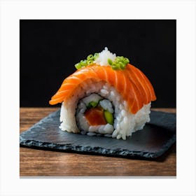 Japanese Sushi In The Shape Of A House In A Japanese Canvas Print