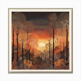 Sunset In The Forest 1 Canvas Print