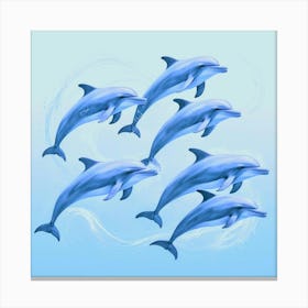 Dolphins In The Sea 2 Canvas Print