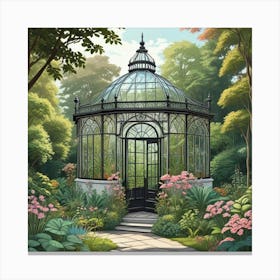 Into The Garden Ai Art Wall Art Design Illustration (6) Canvas Print