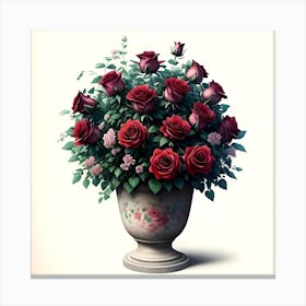 Roses In A Vase 2 Canvas Print