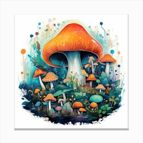 Mushrooms In The Forest 62 Canvas Print