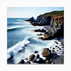 Cliffs And Waves 1 Canvas Print