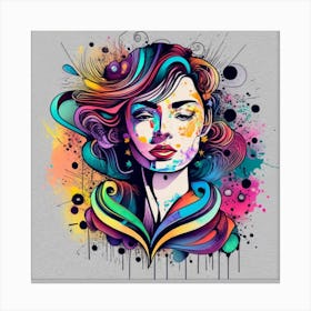 Colorful Woman 2 Canvas Print