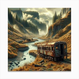 Train In The Mountains 2 Canvas Print