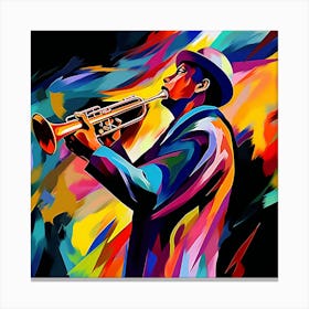 Jazz Musician Playing Trumpet Canvas Print