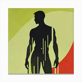 Adonis Silhouette Of A Nude Man Canvas Print