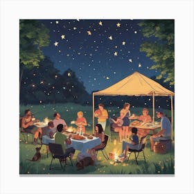 Starry Night Picnic Canvas Print