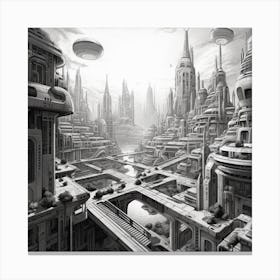 Futuristic City 25 Canvas Print