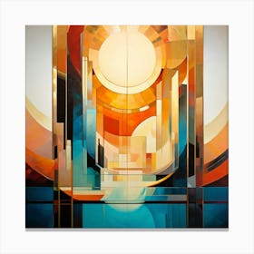 Wall Hanging Composition Fusing Art Deco Elegance With Modern Abstraction Textures And Contours Ref 344342406 (2) Canvas Print