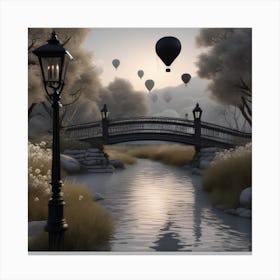 Hot Air Balloons Landscape 20 Canvas Print