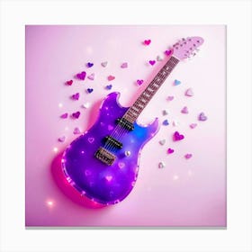 Electric Guitar With Hearts 1 Canvas Print