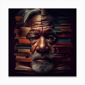 Man In The Book Canvas Print