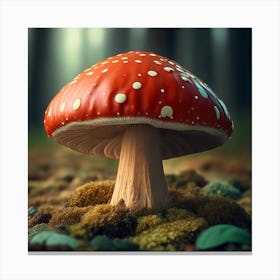 Mushroom In The Forest Canvas Print