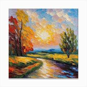 Sunset By The River Canvas Print